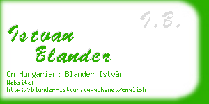 istvan blander business card